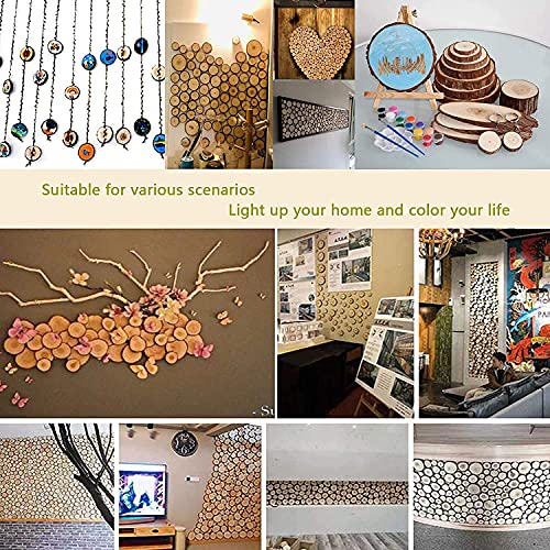 LAZACA Small Wood Slices Crafts Cookies Log Rounds 100Pcs 1.5-2.5cm Rustic Wedding Centerpieces Ornaments DIY, Unfinished Natural Wood Pieces LAZACA