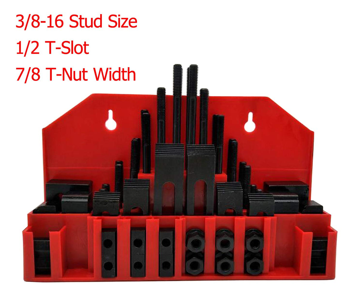 58Pc T-Slot Clamping Kit Mill Machinist Set Table Slots: 1/2" LLDSIMEX