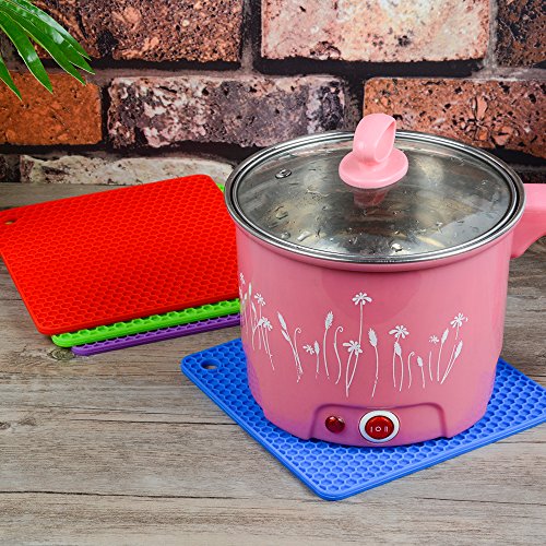 CAKETIME Silicone Trivet Mats - Hot Pads Spoon Rest, Multipurpose Trivet for Hot Dishers Heat Resistant Food Grade Silicone Set of 4 CAKETIME