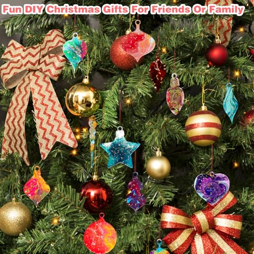 2Pcs Christmas Resin Rolds Silicone Epoxy Molds, Christmas Silicone Molds Ornament Molds for Epoxy Resin, 12 Different Shapes Epoxy Resin Molds with CANIPHA