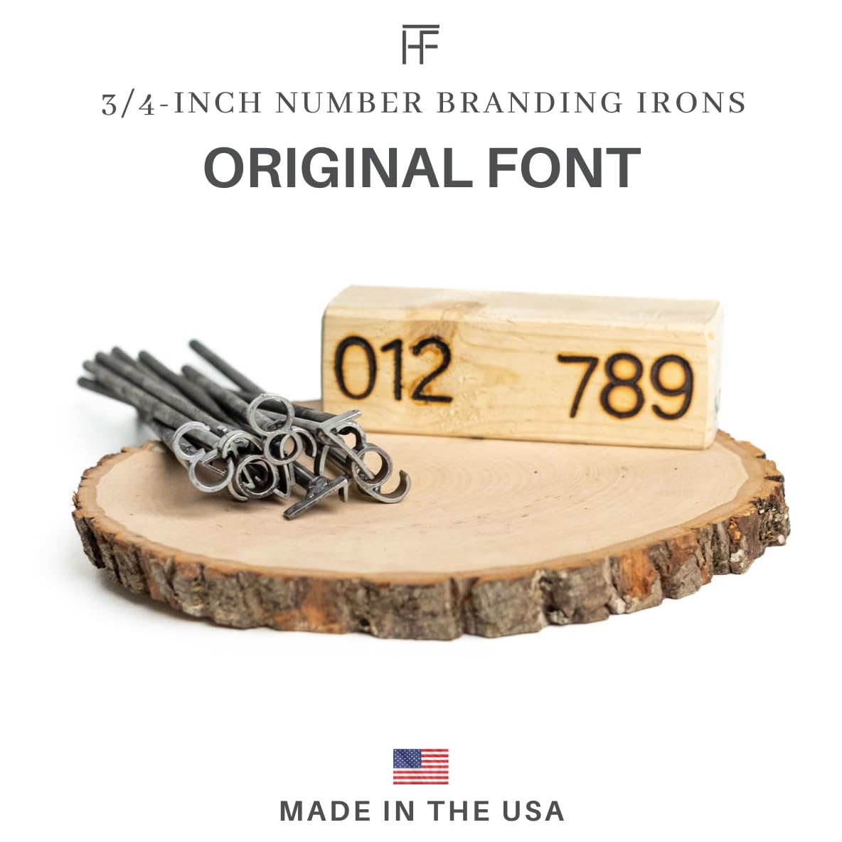 3/4" Number Mini Steel Branding Irons Kit for Hats, Wood Burning, DIY Beginner Adult Crafts Bullet Points - MADE IN THE USA (Original Font) The Heritage Forge