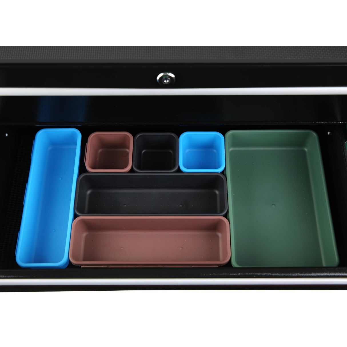 7-Drawer Tool Chest with Wheels, Rolling Tool Chest with Drawers, Top Cushion & 7PCS Tray Divider Set, Multifunctional Craftsman Tool Storage Chest Henf