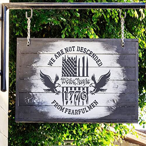 12pcs American Flag Stencil Star Stencils for Painting Union 50 Stars 1776 Military We The People Template for Flag Patriotic Wood Burning Stencils Pkqon