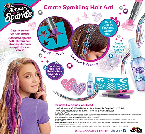 Shimmer ‘n Sparkle Glitter and Glam Metallic Hair Art Set with Hair Chalk Pens and Hair Gems by Cra-Z-Art Cra-Z-Art