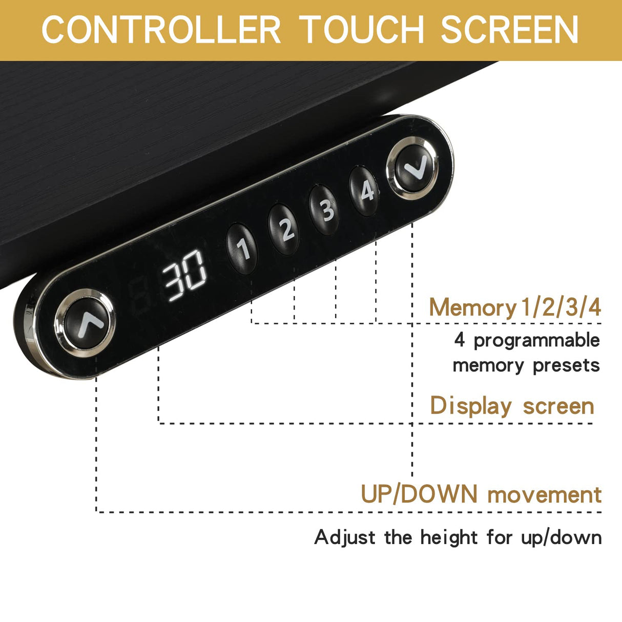 Jceet Adjustable Height Electric Standing Desk - 55 x 24 Inch Sit Stand Computer Desk, Stand Up Desk Table for Home Office, White Frame/White + Oak Jceet