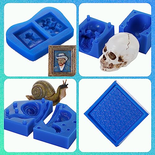 BBDINO Silicone Mold Making Kit,Liquid Silicone for Mold Making 30A Sapphire Blue,High Strength Silicone Rubber Mold Making Kit,1:1 by Volume Ideal BBDINO