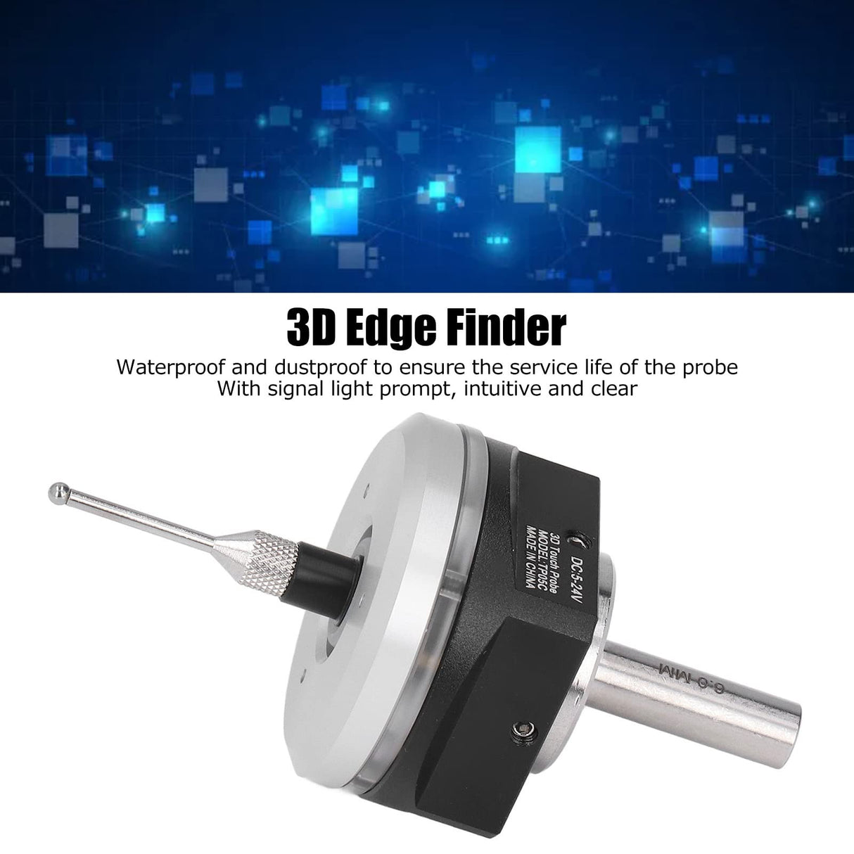 CNC 3D Edge Finder, Professional High Accuracy Universal 3D Sensor Probe, Waterproof Multifunctional 3D Edge Locator with Tungsten Steel Tip for X, Y Diydeg
