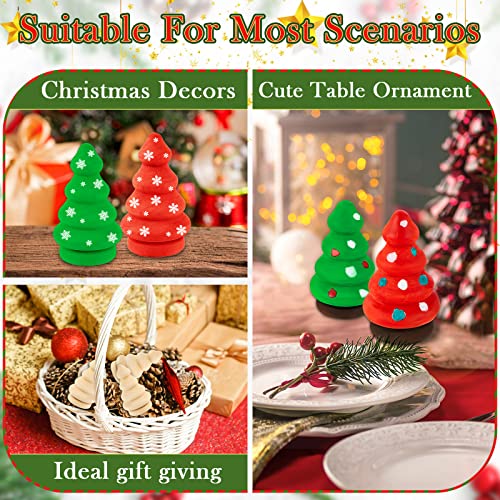 20 Pieces Unfinished Wooden Christmas Trees Mini Wooden Christmas Trees Wooden Trees for Crafts Mini Wooden Trees for DIY Arts Crafts Children Kid Blulu