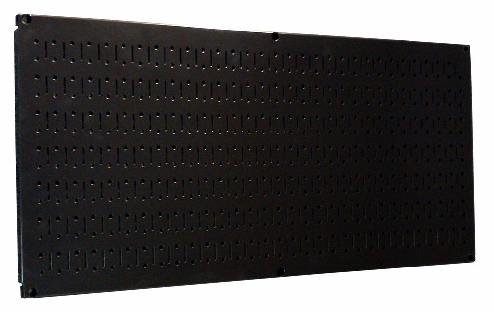 Wall Control Pegboard 16in x 32in Horizontal Black Metal Pegboard Tool Board Panel Wall Control