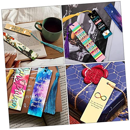 Anneome 1 Set Tassels Blank Bookmark Sublimation Bookmark Tassels Aluminum DIY Bookmark Graduation Sublimation Bookmark Iron on Bookmark Blank Anneome