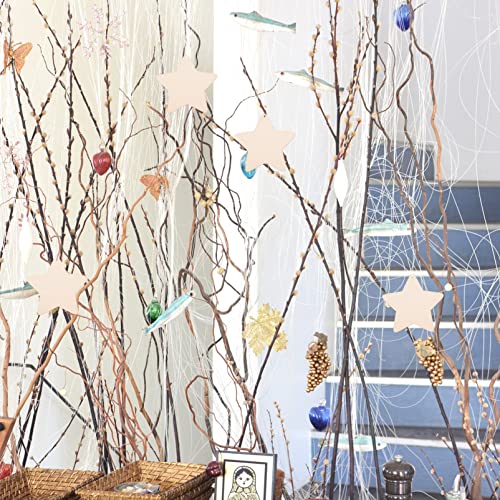 IMIKEYA Unfinished Wooden Stars: 50pcs Children DIY Painting Wooden Chips Star Shaped Cutout Blank Wood DIY Graffiti Wood Slices for Christmas IMIKEYA