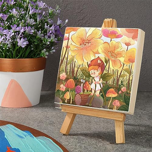 9 Pack Wood Canvas Boards Wood Panel Boards Unfinished Wood Canvas Panels Square Wood Panels Wooden Panels, Blank Wooden Canvas for Painting, Voittozege