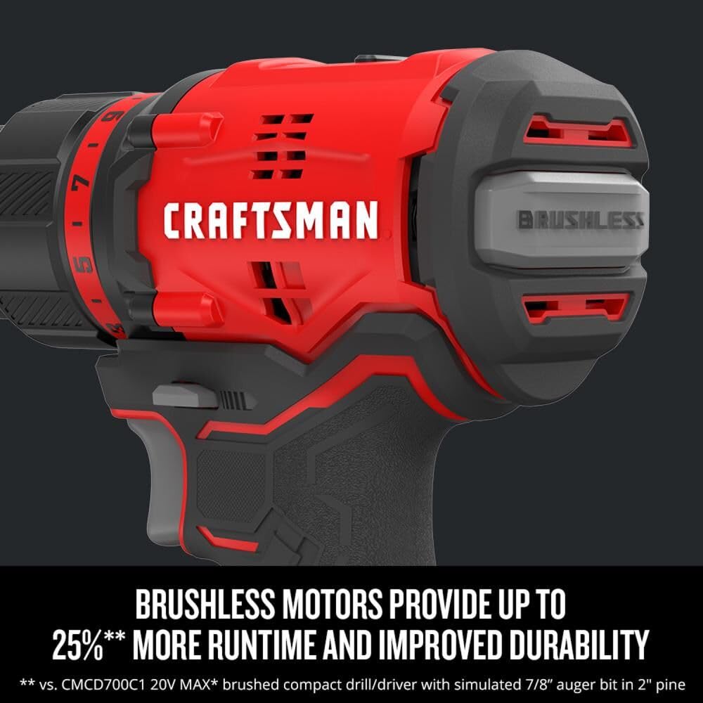 CRAFTSMAN V20* Cordless Brushless Compact 2 Tool Combo Kit (2 Batteries) (CMCK210C2) Craftsman