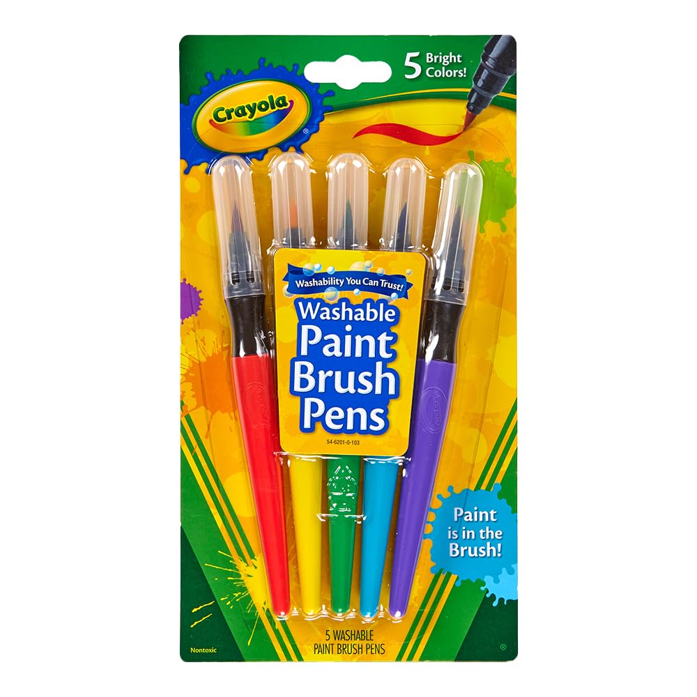 Crayola Brush Pens Painting Supplies, Art Supplies, Paint Set, 5 Count Crayola
