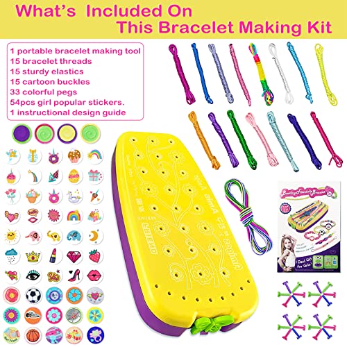 134pcs Friendship Bracelet Making Kit Toys for Teen Girls, Ages 6 7 8 9 10 11 12 Year Old Girl Gifts, Birthday or Party Present Arts and Crafts Gimp Yazhiji