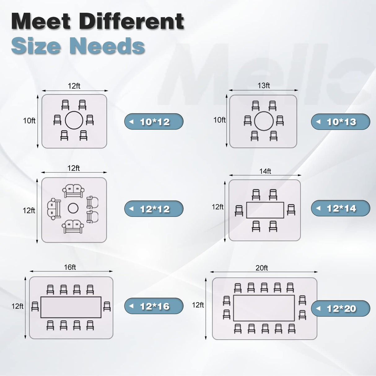 MELLCOM 12' x 20' Hardtop Gazebo,Galvanized Steel Metal Double Roof Gazebo with Curtain and Netting,Brown Permanent Pavilion Gazebo with Aluminum MELLCOM