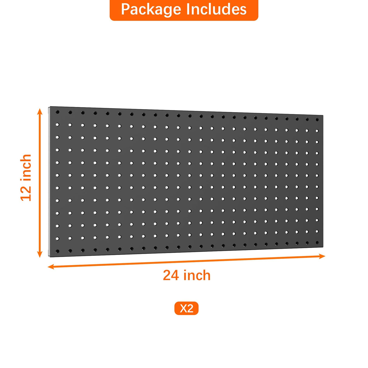 WALMANN Metal Pegboard Panels for Wall Garage Tools Pegboard Storage System for Garage, Workbench, Shed Modular Peg Board Organizer Board(Pack of 2, WALMANN
