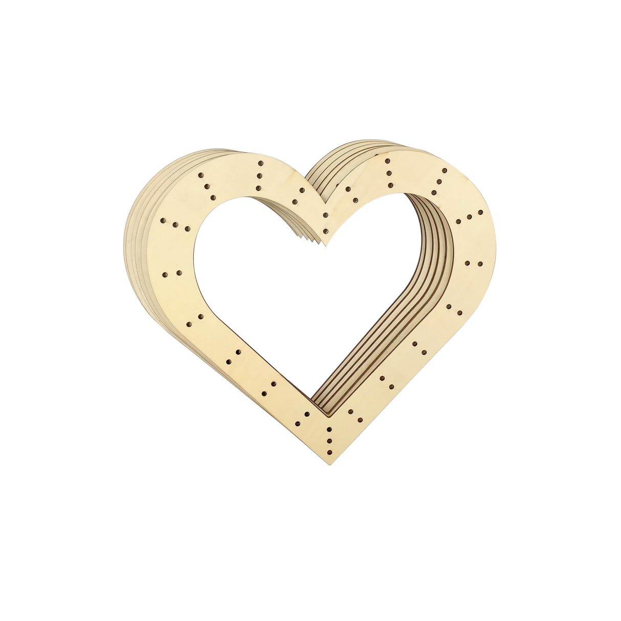 14 Inch 6 Pack Unfinished Wooden Wreath Heart Shape Rings Crafts Hanging Floral Hoop Garland Wood Wreath Frames for Home Decor (0.18 inch Thick,with Cregugua