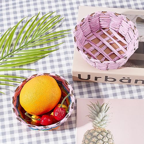 FREEBLOSS 12 Set Basket Making Kit Creative Raffia Basket with Instruction Basket Weaving Supplies for Adults Creative Woven Bowl Kits for Craft FREEBLOSS
