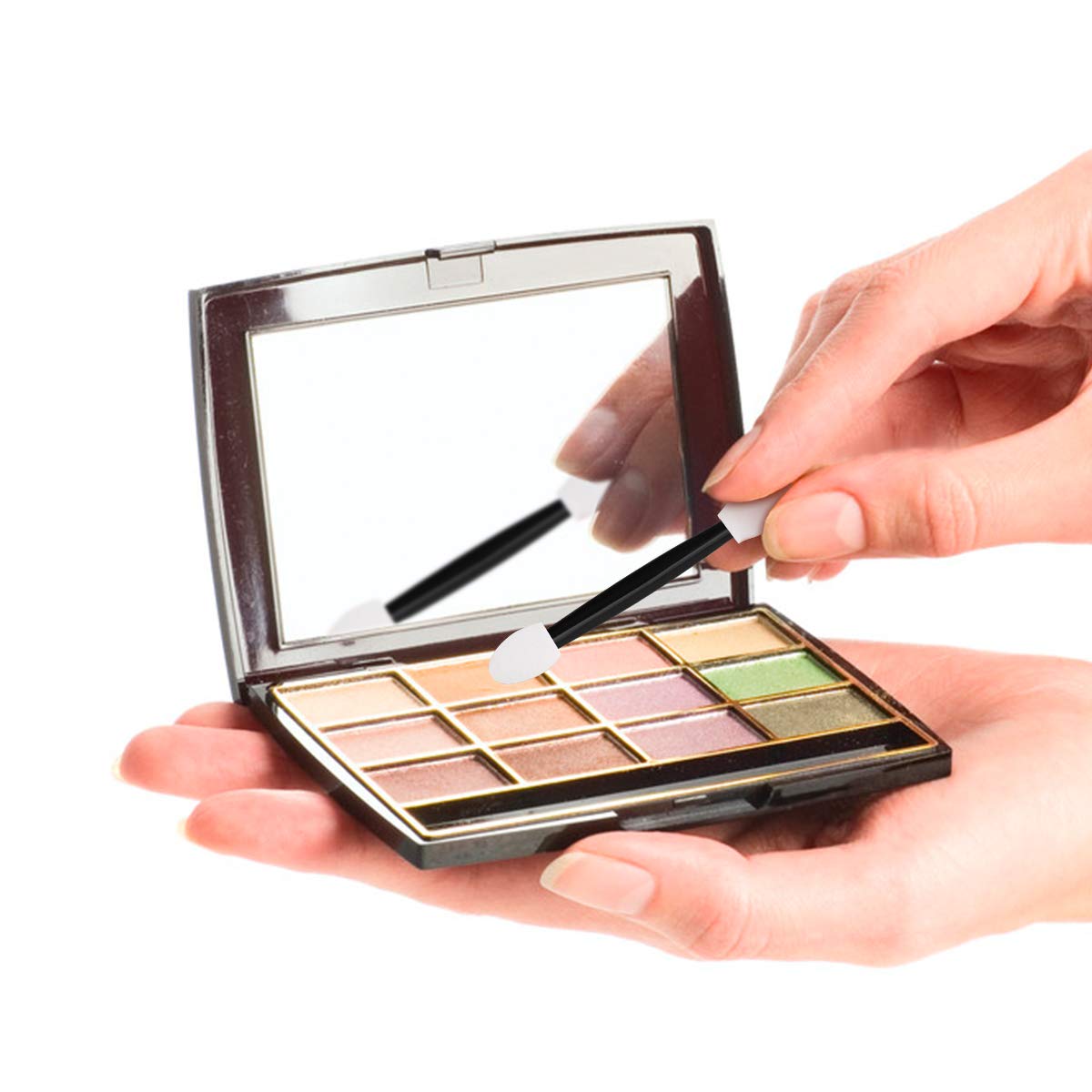 Cuttte Eyeshadow Applicators Makeup Brushes - 60PCS Disposable Eyeshadow Brush, Dual Sides Eye Shadow Applicator Sticks, 2.44 Inch Eye Makeup Cuttte