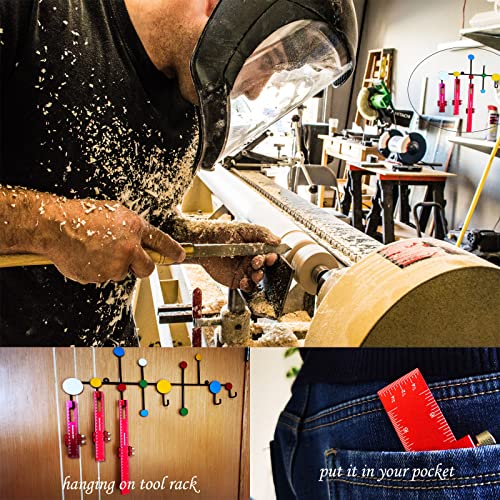 CNCZJM Precision Pocket Ruler, Exquisite Woodworking Ruler, Aluminum Alloy Ruler 3Pcs,7/9/13Inch,Woodworking Tools,Metal Rulers with Slide CNCZJM