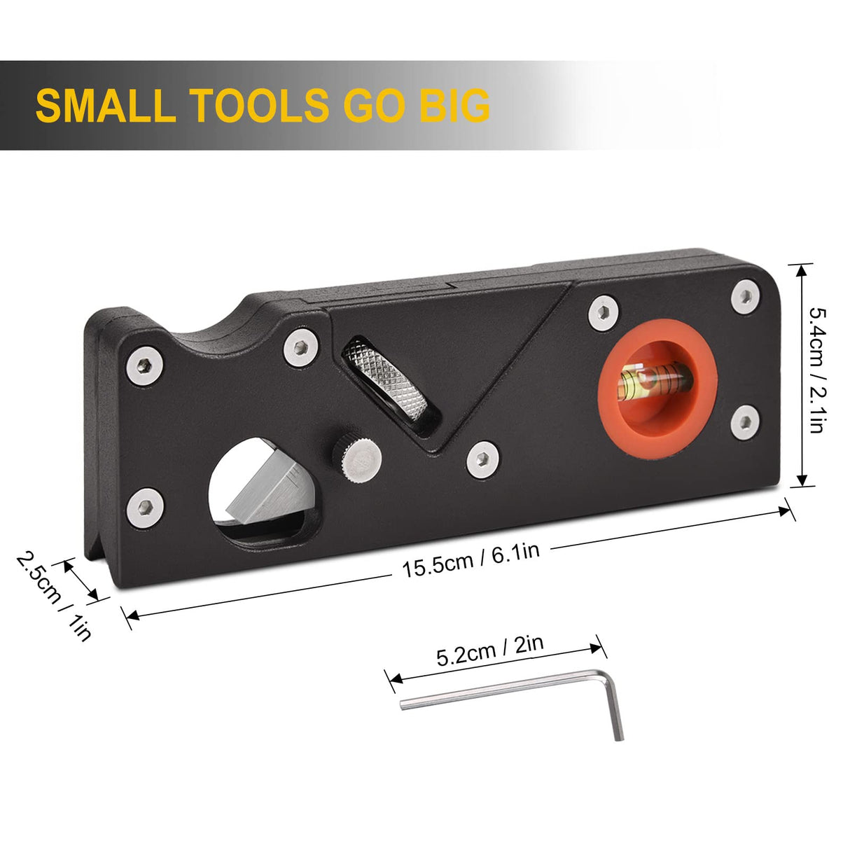 Chamfer Plane-Woodworking Edge Corner Plane with Auxiliary Locator, Hand Plane Suitable for Quick Edge Trimming of Wood (W/4cuters) Eewudwok