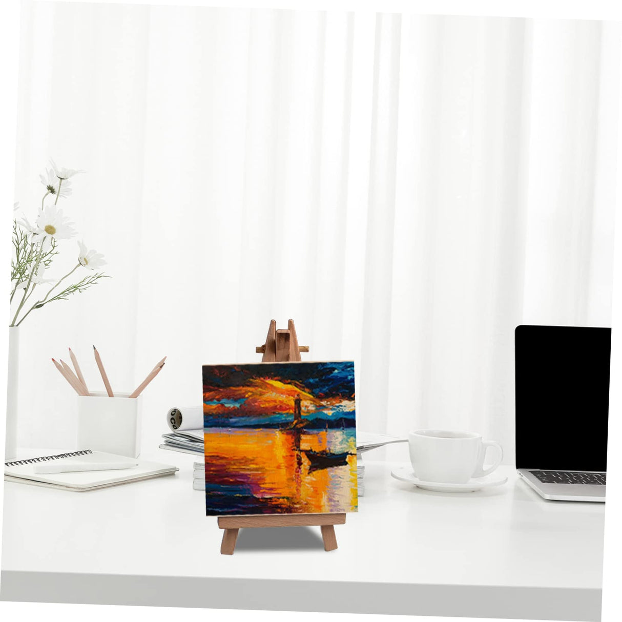 Tofficu 5pcs Blank Wooden Picture Frame Kids Playset Wood Discs Wooden Decor Unfinished Wood DIY Clay Wood Art Canvas Kids Educational Toy Clay Tofficu