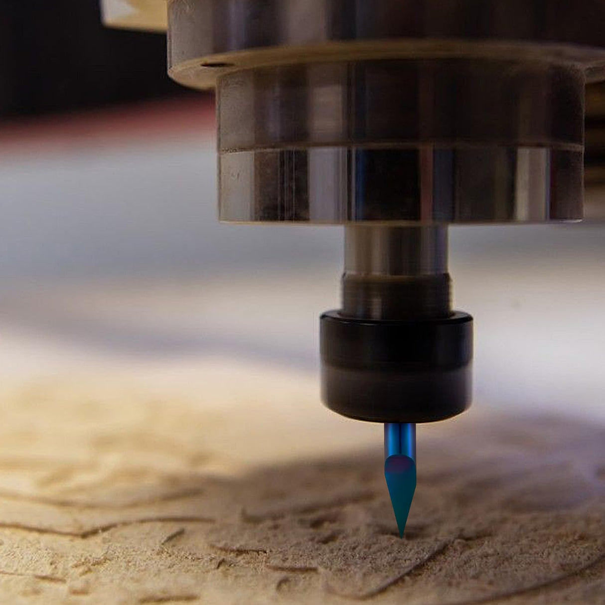 Turnextte 30 Degree V Groove Engraving Router Bit for CNC, Single Flute 0.005 inch Tip and 1/4 inch Shank Carving Bit with Nano Coated Carbide End Turnextte