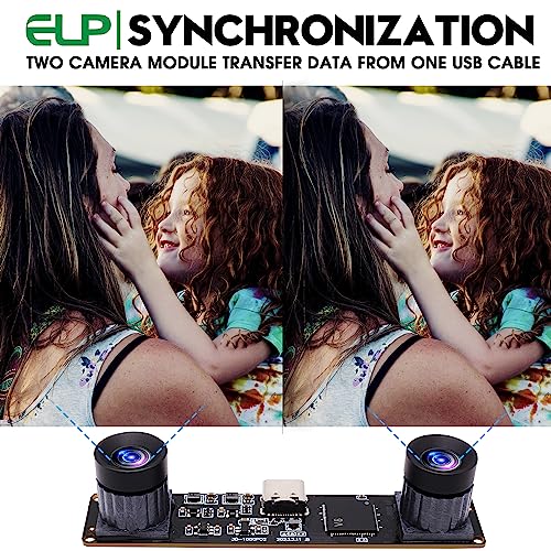 ELP 4MP Dual Lens USB Camera Synchronization PC Camera High Speed 1080P 60fps Lightburn Camera Binocular Webcam Board Mini UVC USB2.0 Laser Engraver ELP