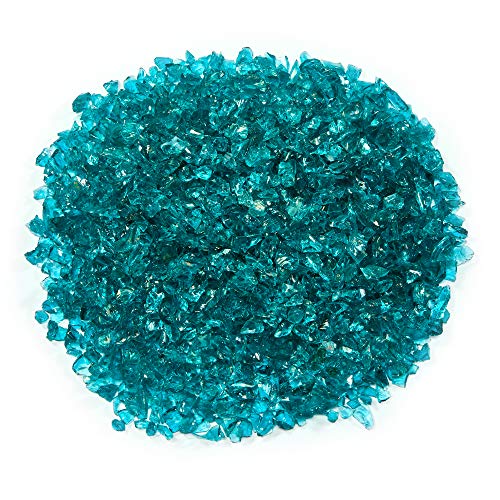 TWINKLING High Luster Fire Glass Gravel Stone Glitter,Broken Glass,Fire Gems Chips,Crushed Glass for Fire Pit Crafts Resin Art Aquarium Garden TWINKLING