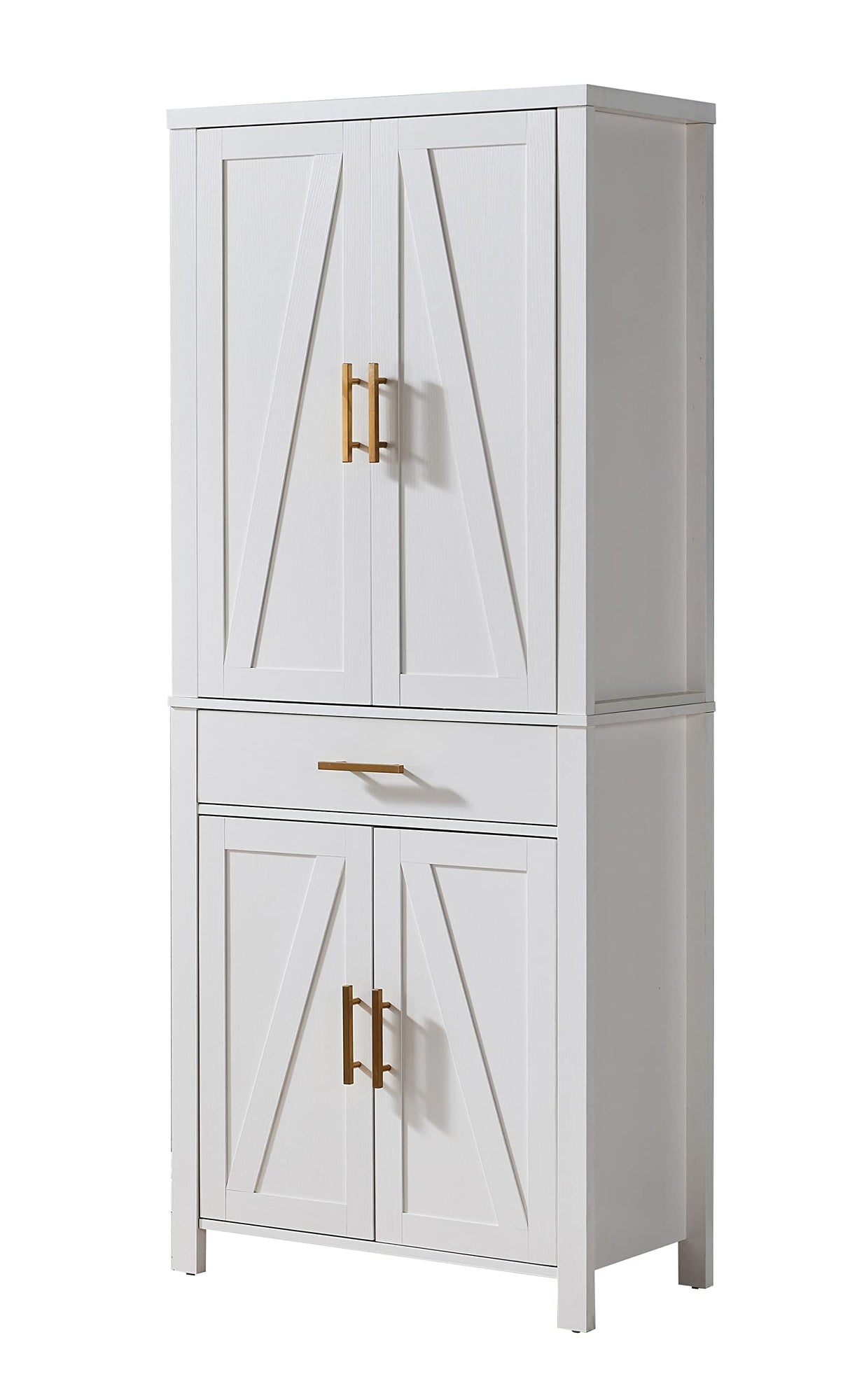 Kings Brand Furniture - 72" Freestanding Kitchen Pantry Storage Cabinet Cupboard with Doors Adjustable Shelves & Drawer, White Kings Brand Furniture