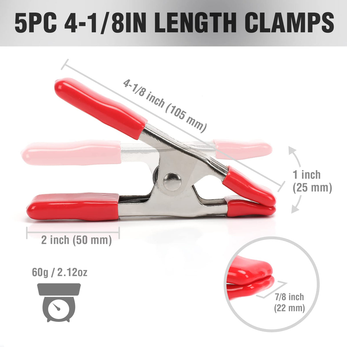 WORKPRO 20-Piece Steel Spring Clamp Set, 15pc 3/4" clamps, 5pc 1" clamps for Wood Working, DIY, Photo Studio Backdrops Backgrounds, W001401A WORKPRO