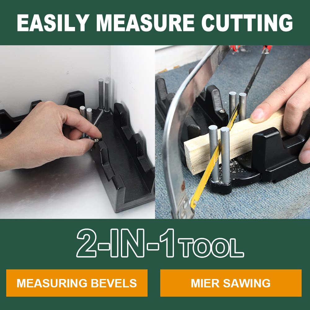 2-in-1 Mitre Measuring Cutting Tool, Measuring and Sawing Mitre Angles Cutting Tool for Home Improvement, Carpentry Work, Miter Saw Protractor Tool AUSTUFF