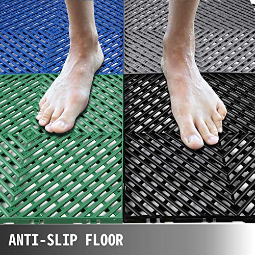 Happybuy Tiles Interlocking 50 PCS Black, Drainage Tiles 12x12x0.5 Inches, Deck Tiles Outdoor Floor Tiles, Outdoor Interlocking Tiles, Deck Flooring Happybuy