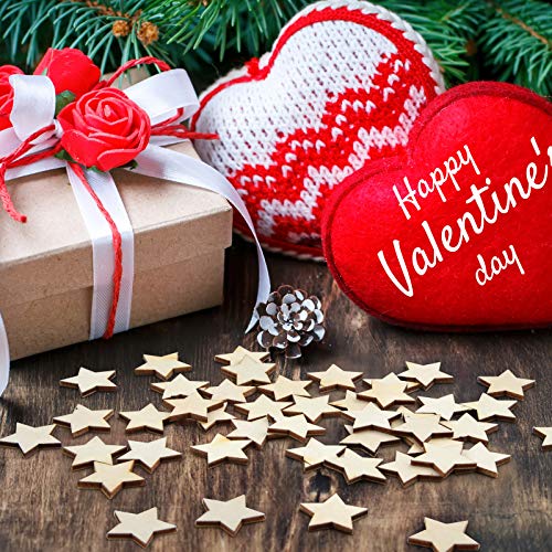 120 Pieces 2 Inch Unfinished Wooden Star Blank Natural Wood Slices Wooden Cutout Tiles for DIY Crafts Home Decoration Painting Staining Coopay