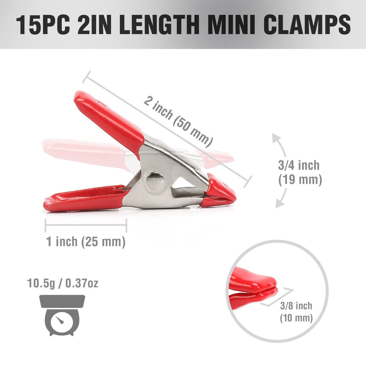 WORKPRO 20-Piece Steel Spring Clamp Set, 15pc 3/4" clamps, 5pc 1" clamps for Wood Working, DIY, Photo Studio Backdrops Backgrounds, W001401A WORKPRO