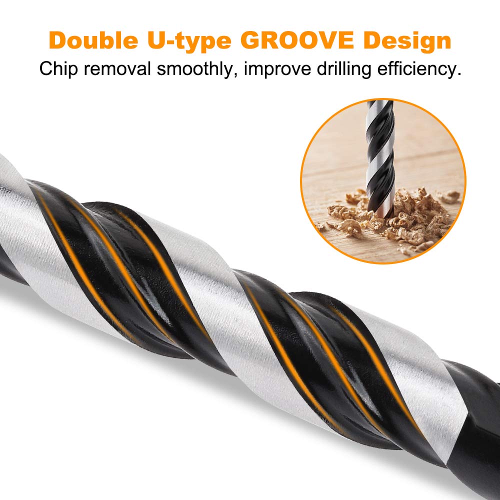 Concrete Drill Bit & Masonry Drill Bit Set, Professional Drill Bit Set (6PCS) for Glass/Brick/Plastic/Cement/Wood/Tile/Etc, Industrial Strength TITGGI