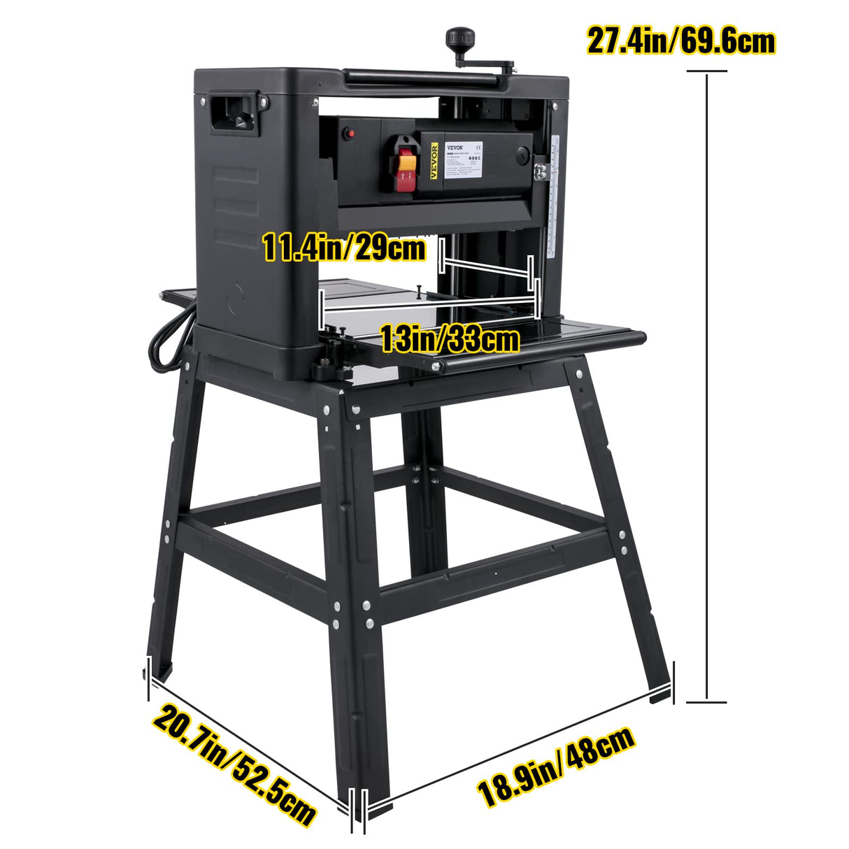 Mophorn Thickness Planer, 13" Width, 8000 RPM Worktable Benchtop Planer, 15Amp 1800W Powerful Motor, 6m/min Feeding Speed 0.2"-6.3"Cutting Thickness Mophorn