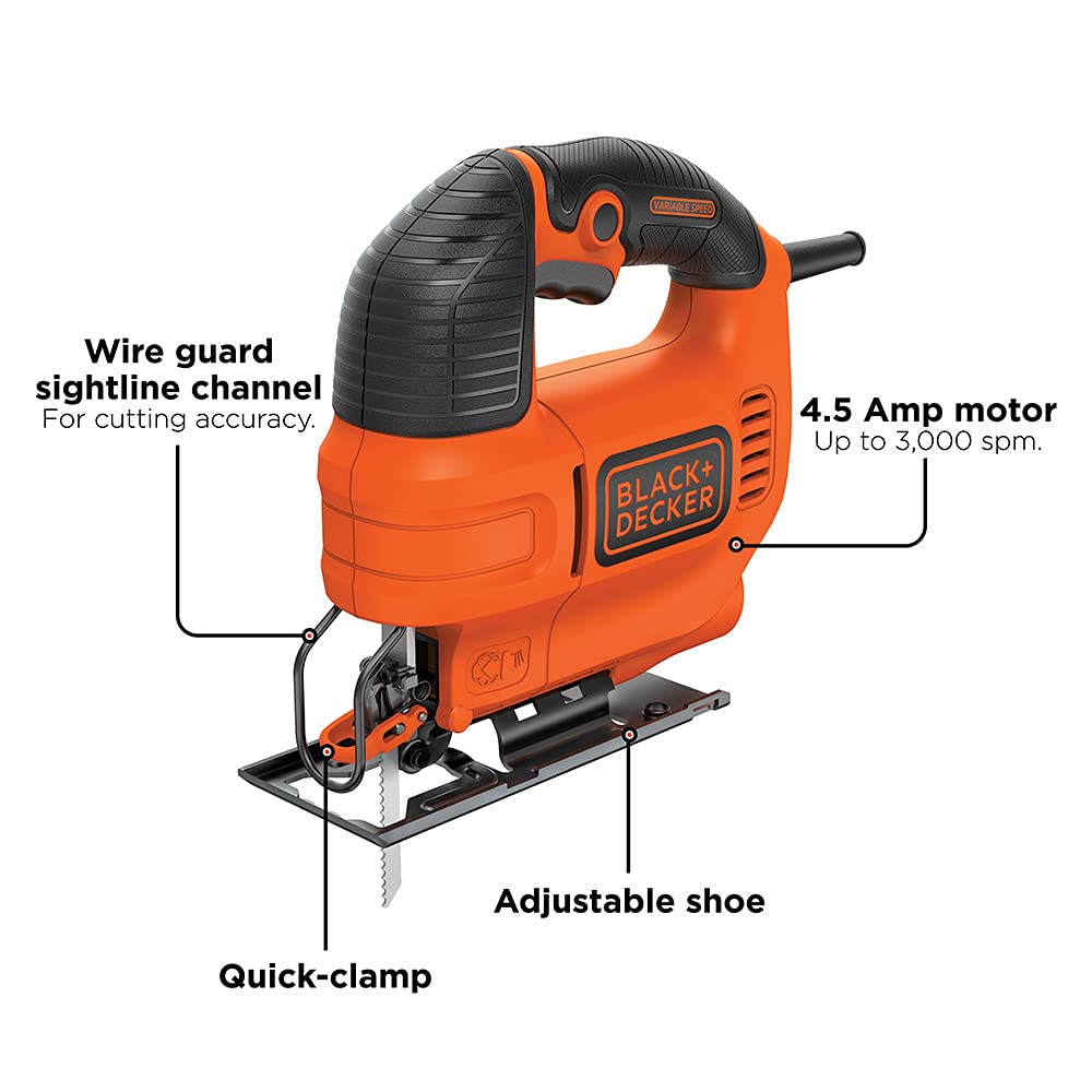 BLACK+DECKER Jig Saw, 4.5 -Amp (BDEJS300C) BLACK+DECKER