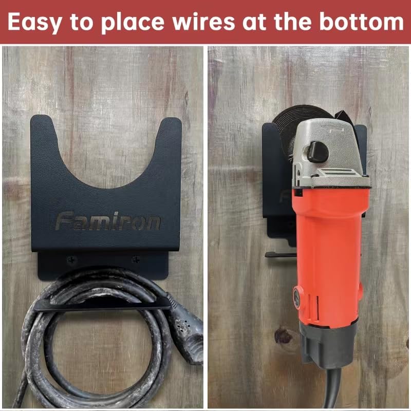 2 PCS Angle Grinder Holder,Angle Grinder Stand Tool Wall Mount Bracket for 5inch Grinder,Angle Grinder Storage Rack for Cutters,Polishers Famiron