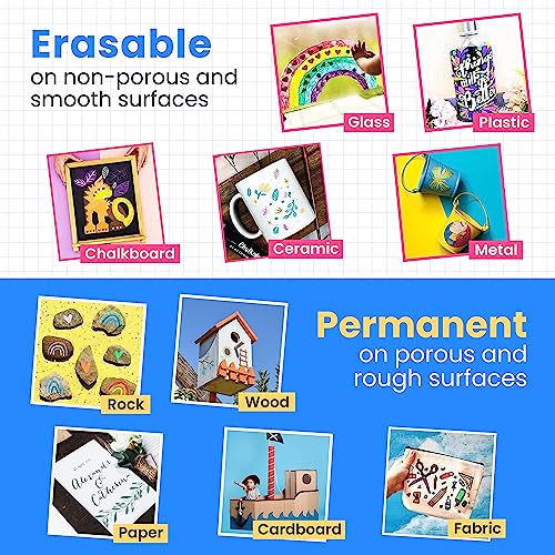 Chalkola Liquid Chalk Markers & Metallic Colors Pack of 16 Chalk Pens - for Chalkboard, Blackboards, Window, Glass, Bistro | 6mm Reversible Bullet & Chalkola