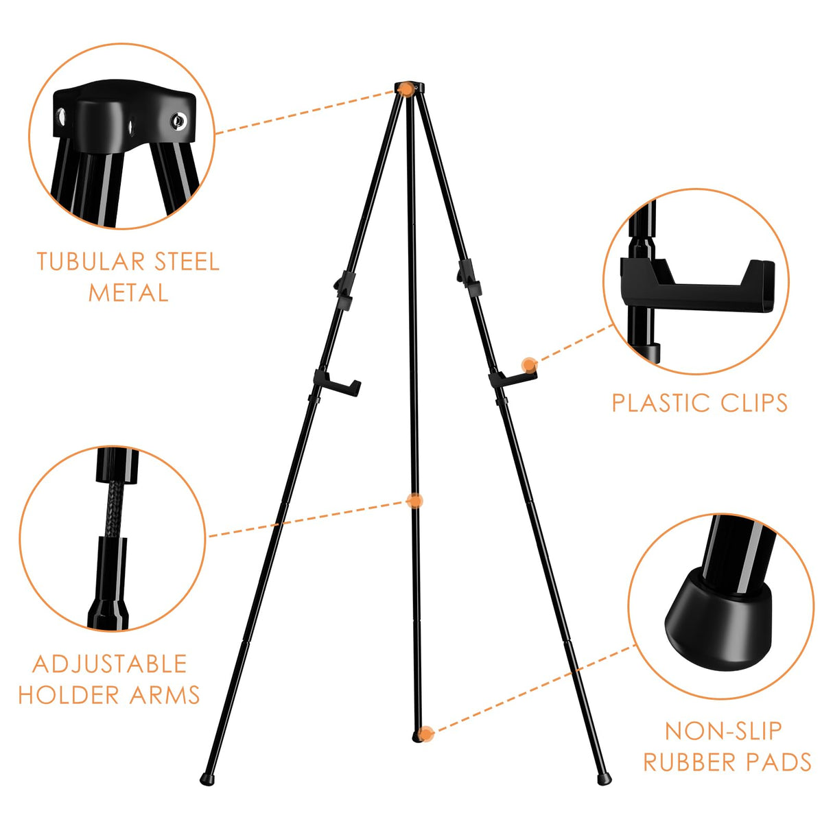 Artist Easel Stand for Display, Portable Easel for Wedding Signs & Painting, 65'' Floor Adjustable Easel for Display with Bag, Metal Painting Easel hanmir