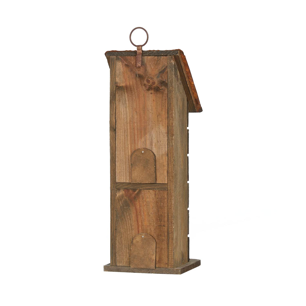 Glitzhome 14.5" H Wooden Garden Bird House Hanging Two-Tiered Distressed with Flowers Decorative Birdhouse glitzhome