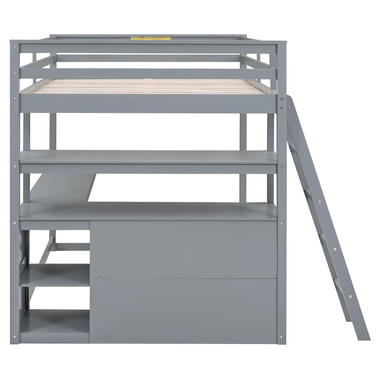MERITLINE Modern Full Size Loft Bed with Desk, Shelves, and Storage Drawers for Kids and Teens MERITLINE