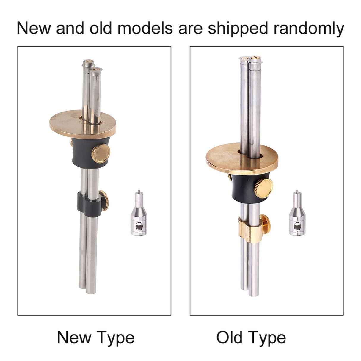 Wheel Marking Gauge, Adjustable High Accuracy Carpenter Marking Scriber Hand Measuring Tool with Removal Tool for Woodworking Accessory(Double-Shaft) ViaGasaFamido