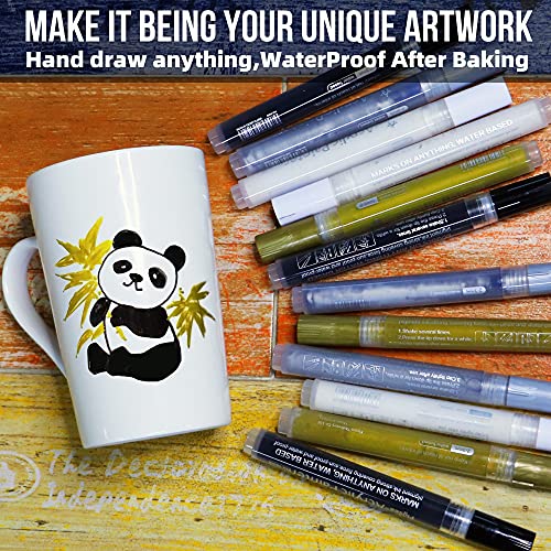 VHEONET Acrylic Paint Pens, 12 Pack (3 Black 3 White 3 Gold 3 Silver) 3mm Permanent Painting Markers DIY Craft for Rock Ceramic Glass Wood Plastic VHEONET