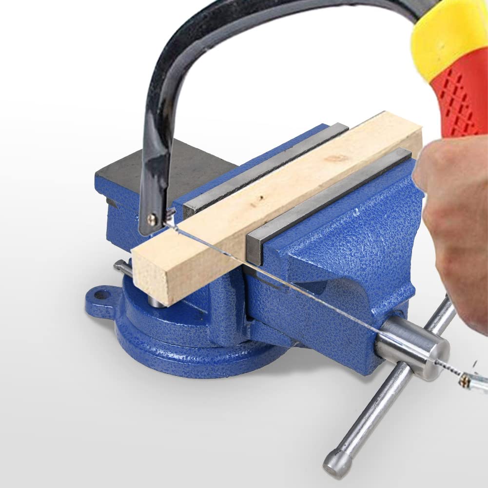 5" Heavy Duty Bench Vise with Anvil Swivel Table Top Clamp Locking Base Sanheshun