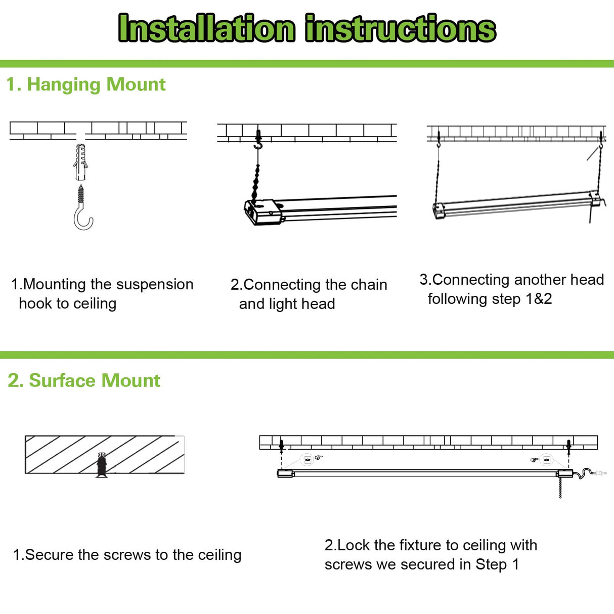 hykolity 4 Pack 4FT LED Shop Light, Linkable Utility Shop Lights, 42W, 5000K Daylight White Shop Light for Garages, Workshops,Hanging or FlushMount, hykolity