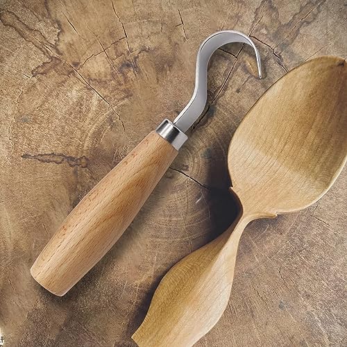 Wood Hook Knife Carving Tool for Carving Spoons Bowls Cups Crooked for Professional Spoon Carvers and Beginners FENMOR