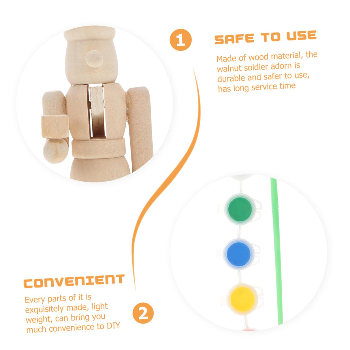 BESPORTBLE Easter Nutcrackers Wooden Soldiers Figurine Unfinished Walnut Soldier Kidult Toys Nutcracker Toy Easter Wooden Puppet Unfinished BESPORTBLE